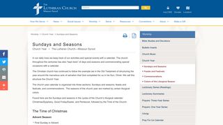 Sundays and Seasons - Church Year - The Lutheran Church ...