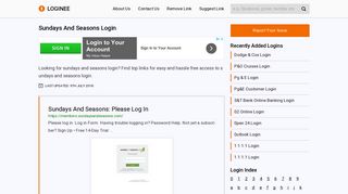 Sundays And Seasons Login