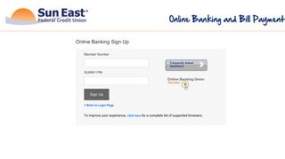 Sun East Federal Credit Union - Online Banking
