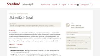 SUNet ID - Stanford UIT - Stanford University