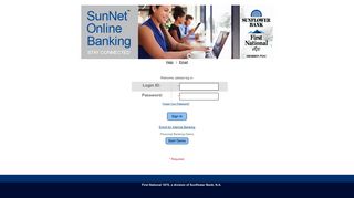 Secure Login - Sunflower Bank