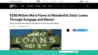 $200 Million More Flows to Residential Solar Loans Through Sungage ...
