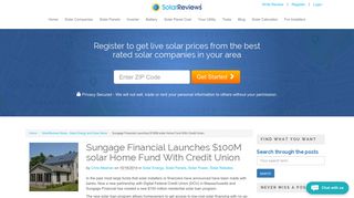 Sungage Financial Launches $100M solar Home Fund With Credit ...