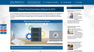 20 Best Virtual Data Room Software in 2019 - Financesonline.com