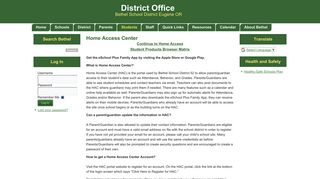 Home Access Center – District Office - Bethel School District