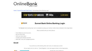 Sunnet Bank Online Banking Login - Online Bank Directory