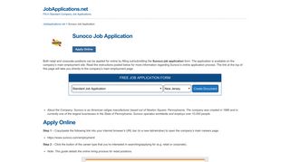 Sunoco Job Application - Apply Online