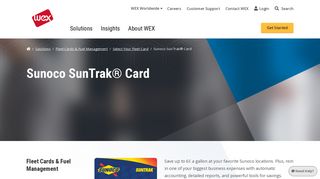 Sunoco SunTrak® Card | Fleet Cards & Fuel Management | Solutions ...