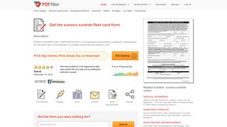 Sunoco Suntrak Fleet Card - Fill Online, Printable, Fillable, Blank ...
