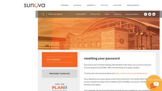 Reset password - Sunova Credit Union
