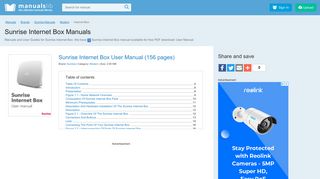 Sunrise Internet Box Manuals
