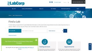 About Labs and Appointments | LabCorp
