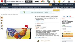 Amazon.com: BETTKEN Magnetic Mailbox Cover, Rooster Sunrise ...