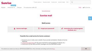Sunrise mail – Use and services – Sunrise help