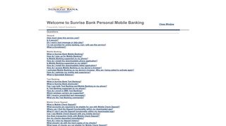 Sunrise Bank Personal Mobile Banking - First Data