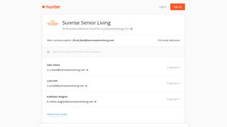 Sunrise Senior Living - email addresses & email format • Hunter