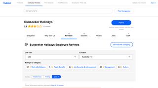 Working at Sunseeker Holidays: Employee Reviews | Indeed.com