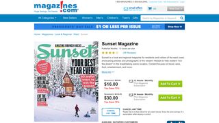 Sunset Magazine Subscription Discount | Magazines.com