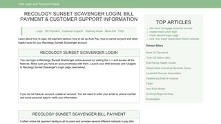 Recology Sunset Scavenger Login, Bill Payment & Customer Support ...