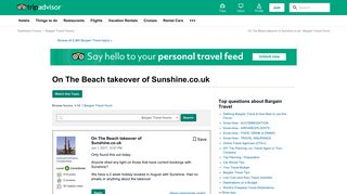 On The Beach takeover of Sunshine.co.uk - Bargain Travel Forum ...