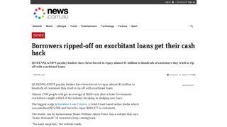 Borrowers ripped-off on exorbitant loans get their cash back