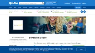 Sunshine Mobile Cashback, Voucher Codes & Discount Codes | Quidco