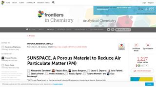 Frontiers | SUNSPACE, A Porous Material to Reduce Air Particulate ...