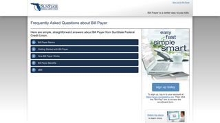 Bill Payer FAQ from SunState Federal Credit Union