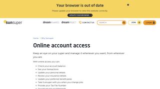 Online account access | Why Sunsuper? | Sunsuper