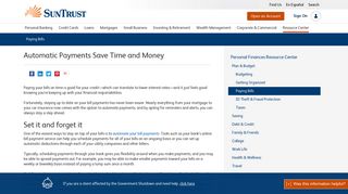 Automatic Payments Save Time and Money | SunTrust Resource Center