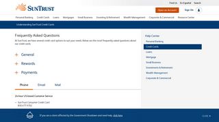 SunTrust Credit Cards Frequently Asked Questions - SunTrust Bank
