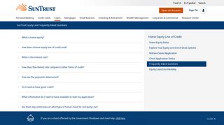 SunTrust Equity Line Frequently Asked Questions | SunTrust Loans