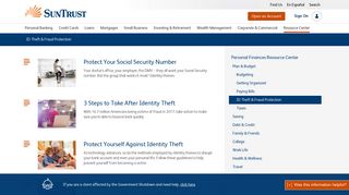 ID Theft & Fraud Protection | SunTrust Resource Center - SunTrust Bank