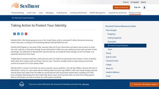 Taking Action to Protect Your Identity | SunTrust Resource Center