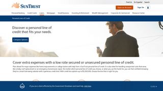 Personal Lines of Credit | SunTrust Loans