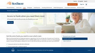 Personal Lines of Credit Plus | SunTrust Loans