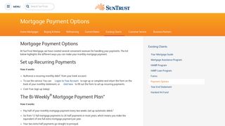 Mortgage Payment Options | SunTrust Mortgage