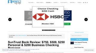 SunTrust Bank Review: $300 Personal & $200 Business Checking ...