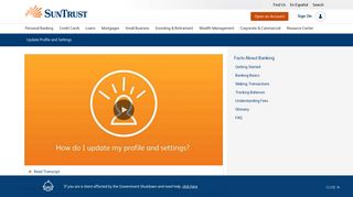 Update Profile and Settings | SunTrust Resource Center - SunTrust Bank