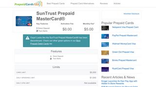 SunTrust Prepaid MasterCard Review - Prepaid Debit Cards