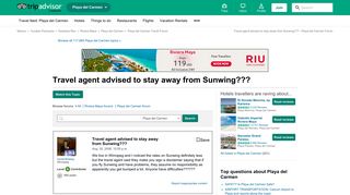 Travel agent advised to stay away from Sunwing??? - Playa del ...