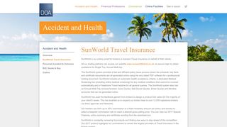 Sunworld Travel Insurance | Accident and Health | David Oliver ...