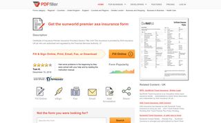 Sunworld Premier Axa Insurance - Fill Online, Printable, Fillable, Blank ...