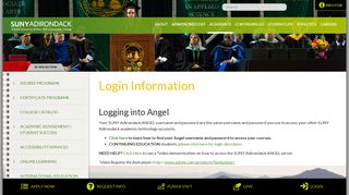 Login Information | SUNY Adirondack