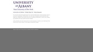 University at Albany - Single Sign On - Stale Request