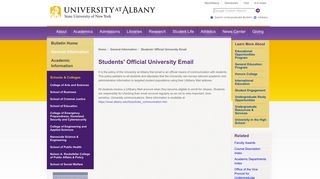 Students' Official University Email - University at Albany-SUNY