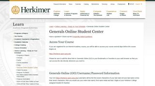Generals Online Student Center » Herkimer College
