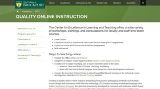 Quality Online Instruction: The College at Brockport