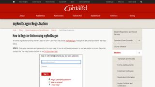 myRedDragon Registration - SUNY Cortland