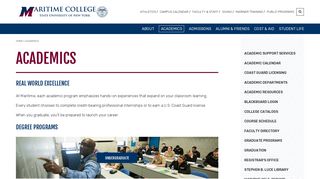 Academics | SUNY Maritime College